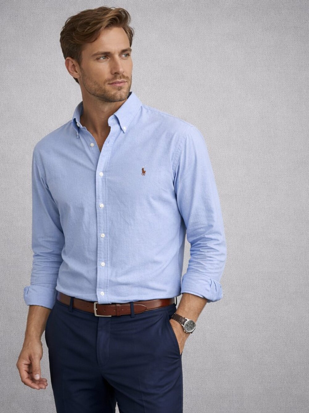 Ralph Lauren Men’s Light Blue Oxford Button Down Shirt XXL Pony Logo Classic Fit